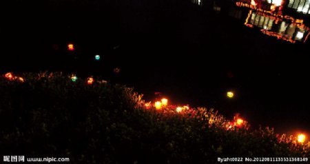 西塘河灯图片