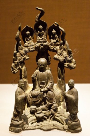 铜漆金地藏菩萨与二像图片
