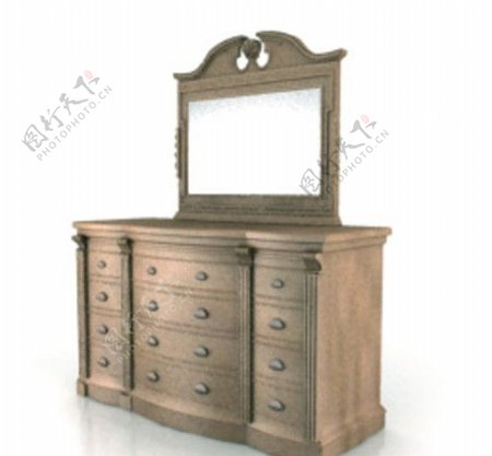精致欧式家具橱柜和镜子图片