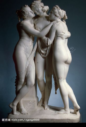 意卡诺瓦雕塑作品美惠三女神图片