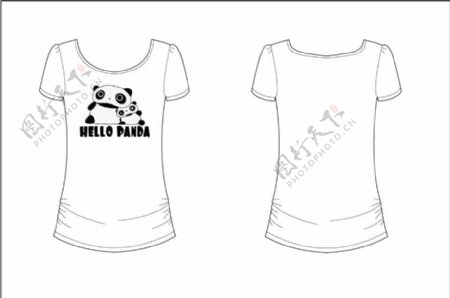 tshirtT恤印花可爱服装熊猫黑白panda图片