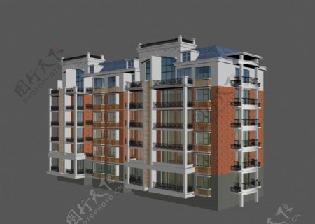 住宅楼3D模型图片
