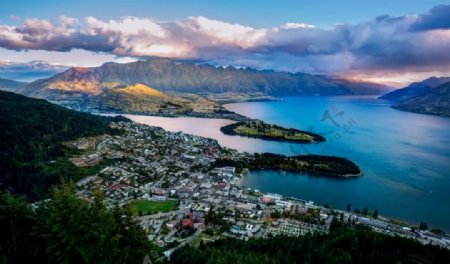 新西兰皇后镇鸟瞰图图片