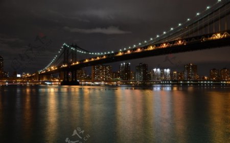 桥上夜景图片