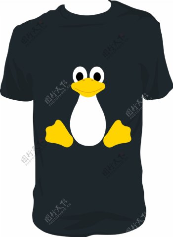 马达加斯加企鹅印花男T恤图片