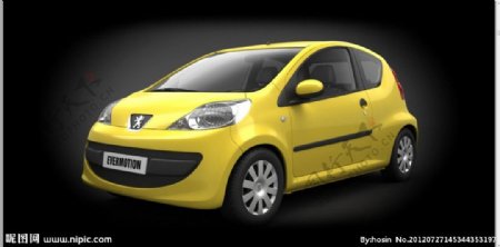 黄色汽车模型图片