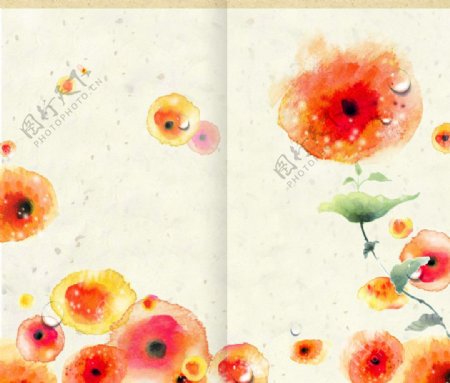 韩国手绘花朵底图图片