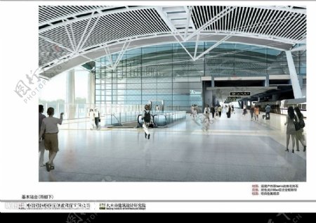 广州新火车站站台层基本站台雨棚下图片