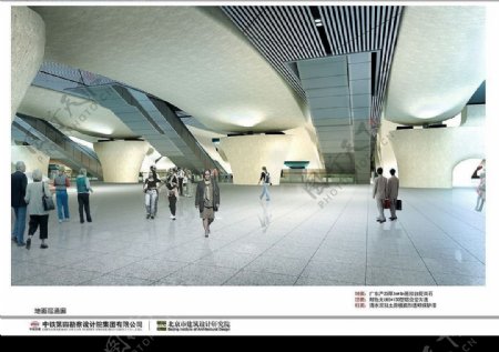 广州新火车站地面层通廊效果图图片