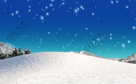 圣诞节雪景图片
