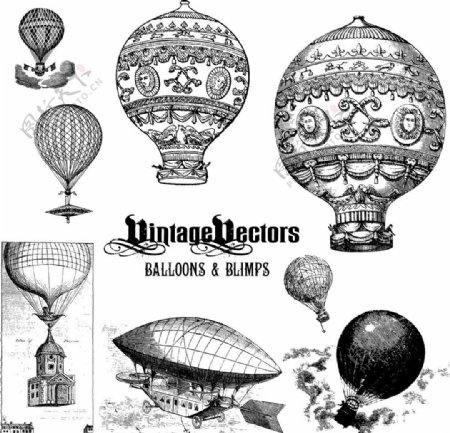古老的气球和飞艇图片