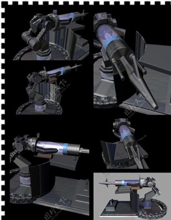3DMAYA防空炮模图片