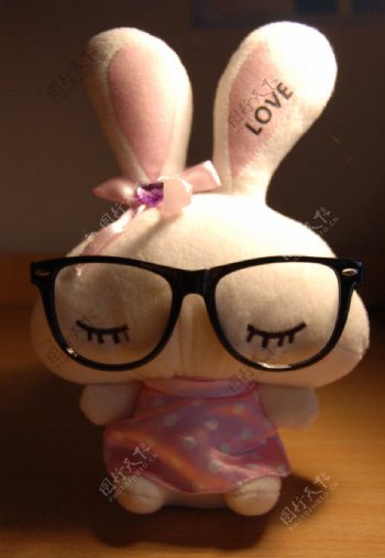 眼镜兔子图片