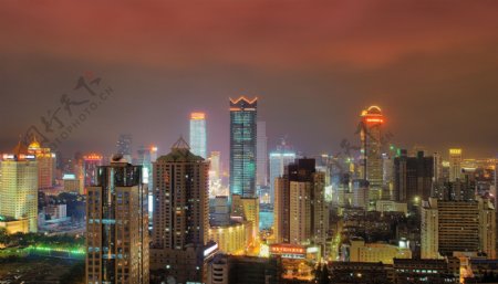 南京新街口夜景远眺图片