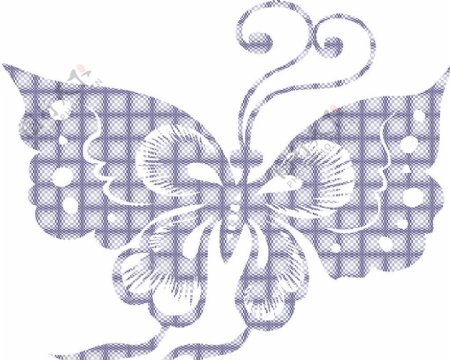 蝴蝶花纹剪纸图片