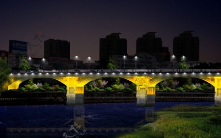 桥梁照明图片