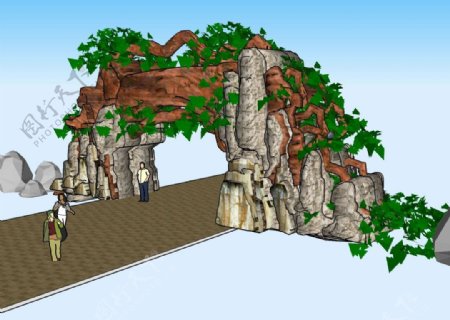 公园入口3D模型图片