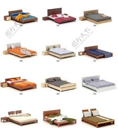 现代床木床家具图片