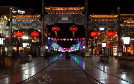 北京前门大街夜景图片