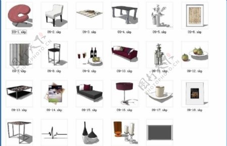 SketchUp单品模型家具图片
