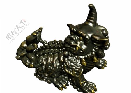 金角麒麟铜质雕塑3DMAX模型图片