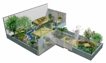 花园景观设计效果图图片
