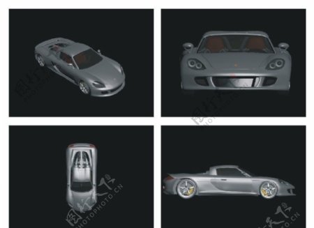 四款流线跑车汽车跑车汽车模型图片