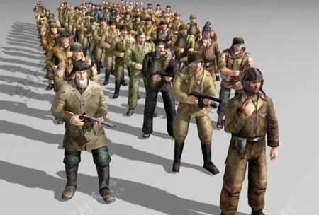 76个二战游戏人物3D模型低模形象逼真图片