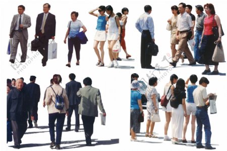 步行街人物效果图图片