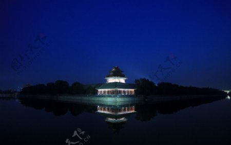北京角楼夜景图片