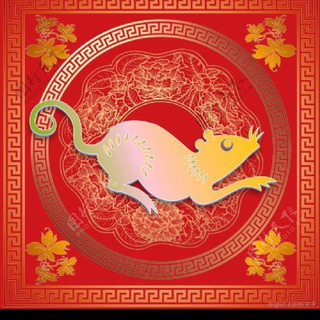 鼠年春节门画图片