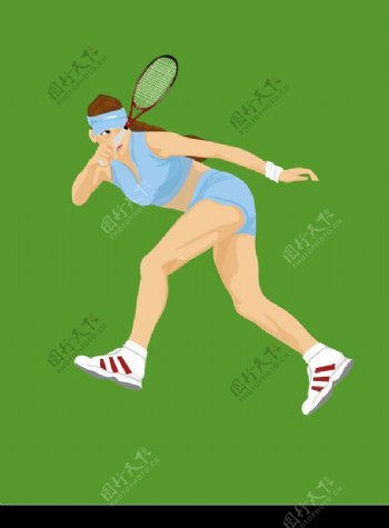 打网球的女士图片