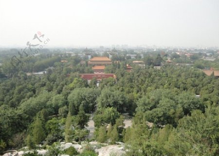 北京景山万春亭鸟瞰寿皇殿图片