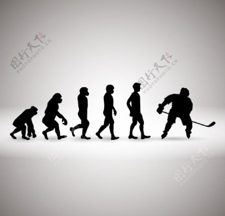 曲棍球人类进化图片