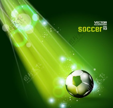 动感光线足球背景图片