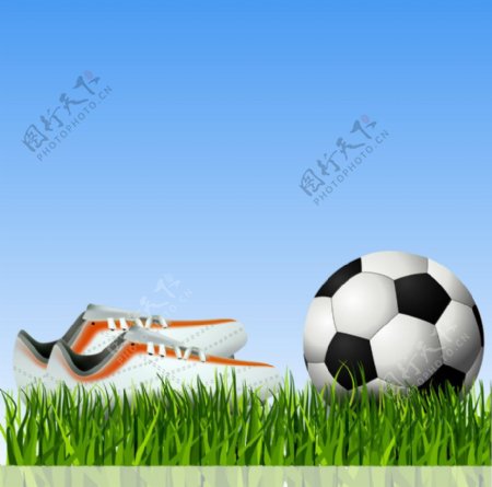 草地足球足球鞋图片
