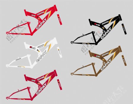 自行车贴花设计AI图片