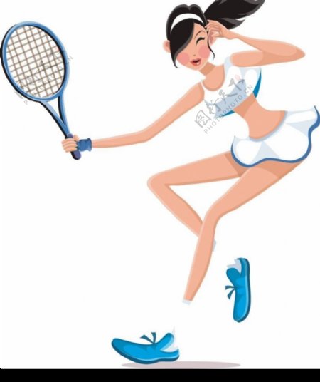 打网球美女图片