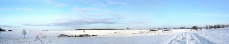 冬天雪地巨幅风景图片