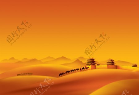 沙漠丝绸之路图片