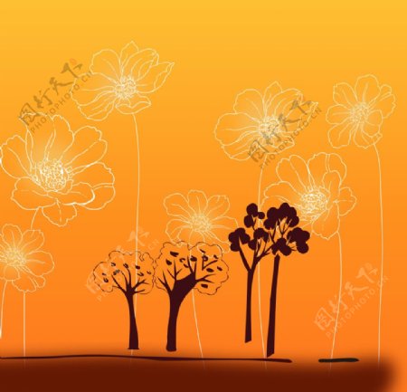 树花插画图片