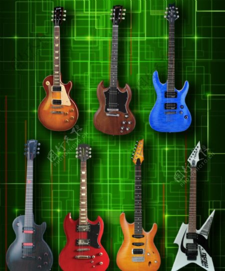 各色吉他广告设计素材图片