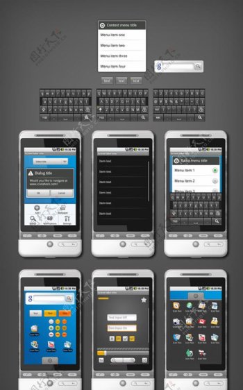 AndroidGUI界面设计包PSD手机界面图片