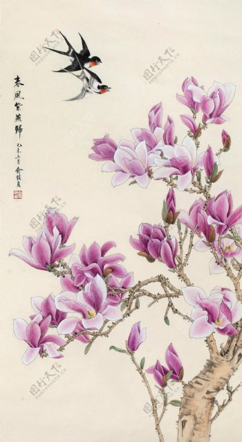 春风紫燕归图片