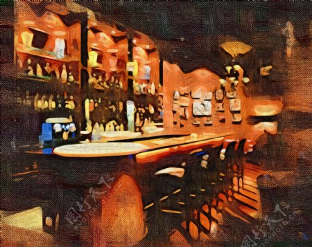 酒吧抽象画装饰画图片