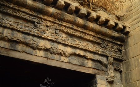 门楣石雕古建筑图片