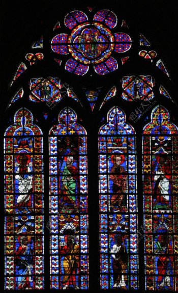 彩色玻璃教堂宗教图片