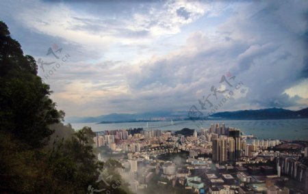 雾中深圳湾图片