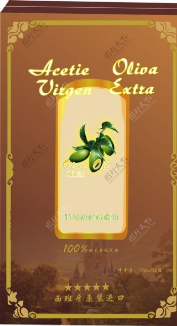 黄色橄榄油盒子图片