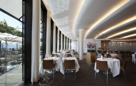 优雅豪华西式酒店餐厅图片